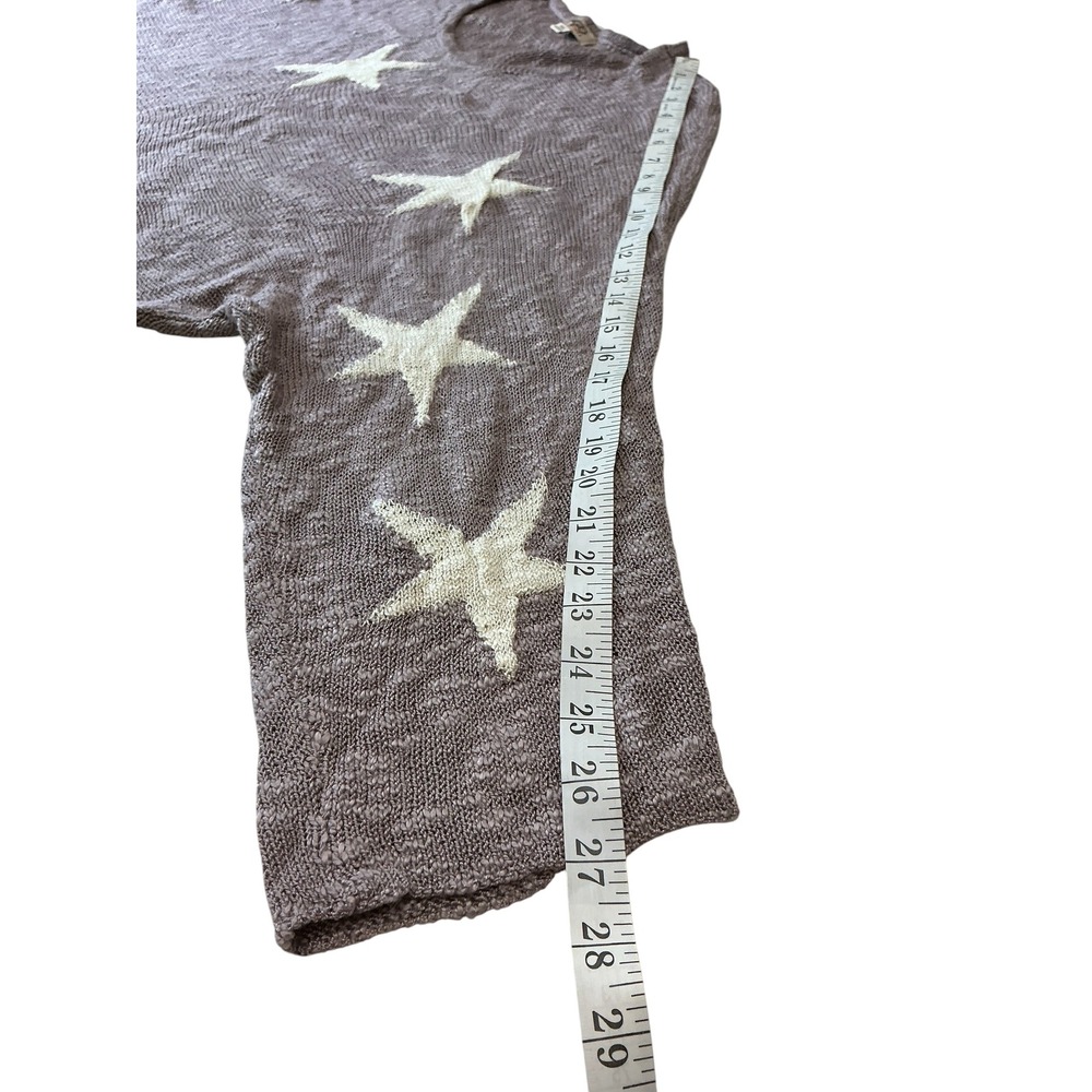 Gigio Plus Womens 1XL Star Print Oversized V-Neck Sweater Mauve PC1400 - Picture 5 of 8